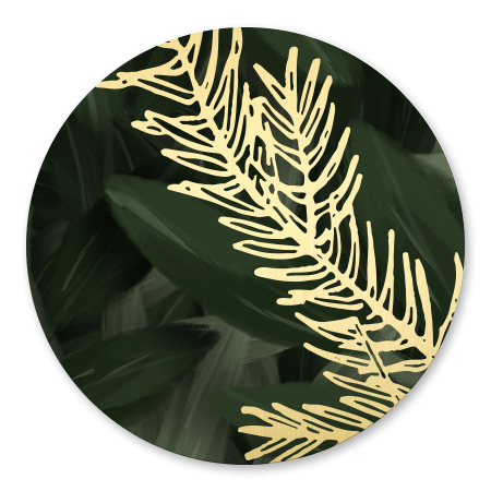 Jungle bladeren met gouden blad
